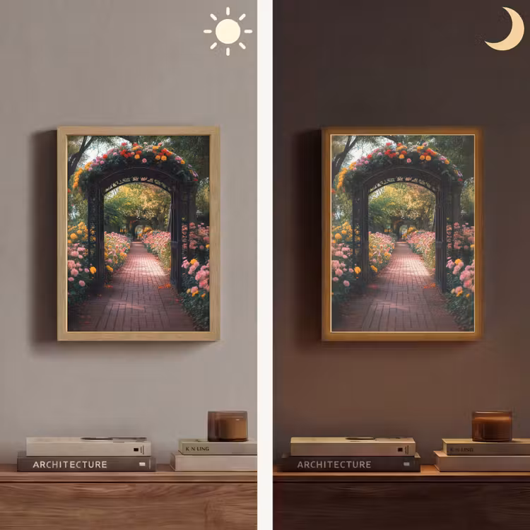 Lightbox - Wandlamp - Doorkijk - Bloemen - Pad - Natuur - Kleurrijk — 5