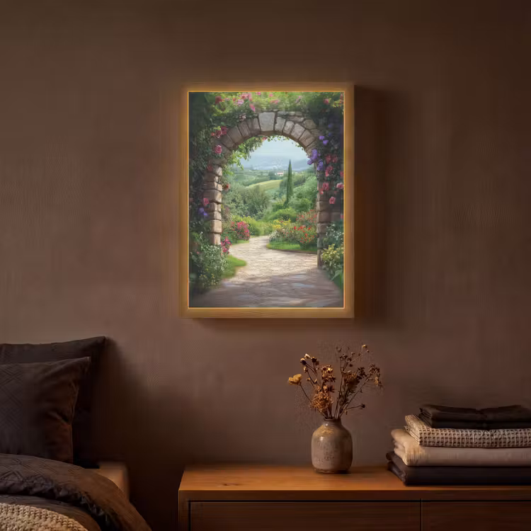 Lightbox - Wandlamp - Doorkijk - Landschap - Bloemen - Pad - Uitzicht — 3