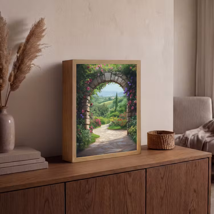 Lightbox - Wandlamp - Doorkijk - Landschap - Bloemen - Pad - Uitzicht — 4