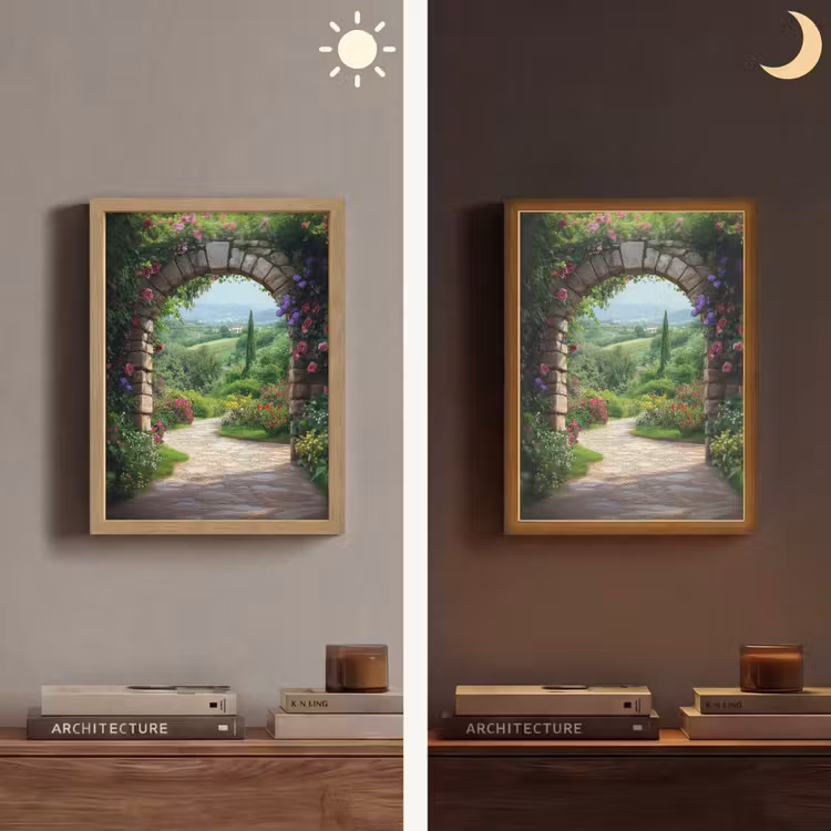 Lightbox - Wandlamp - Doorkijk - Landschap - Bloemen - Pad - Uitzicht — 5