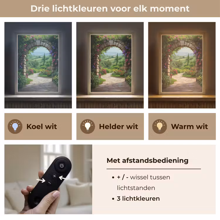 Lightbox - Wandlamp - Doorkijk - Landschap - Bloemen - Pad - Uitzicht — 7