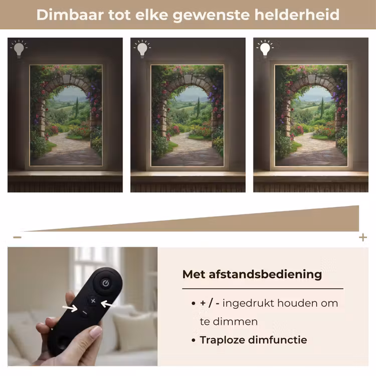 Lightbox - Wandlamp - Doorkijk - Landschap - Bloemen - Pad - Uitzicht — 8