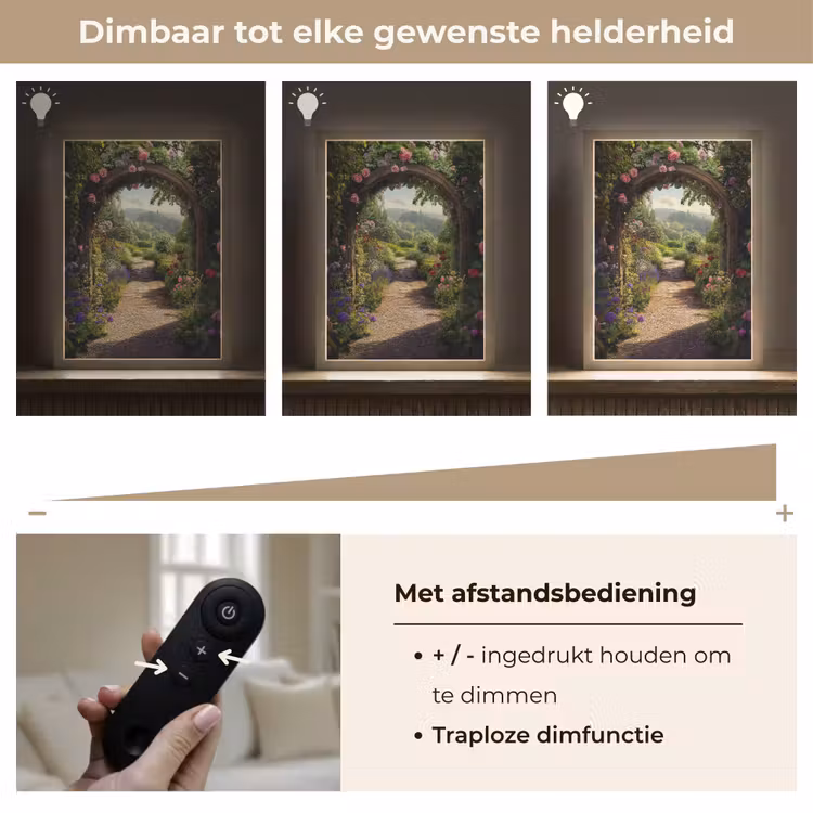 Lightbox - Wandlamp - Doorkijk - Landschap - Bloemen - Rozenboog - Natuur — 8