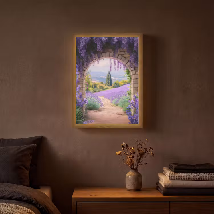 Lightbox - Wandlamp - Doorkijk - Lavendel - Bloemen - Paars - Poort — 3