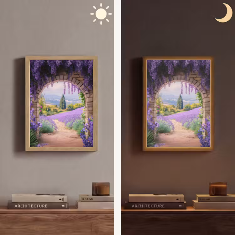 Lightbox - Wandlamp - Doorkijk - Lavendel - Bloemen - Paars - Poort — 5