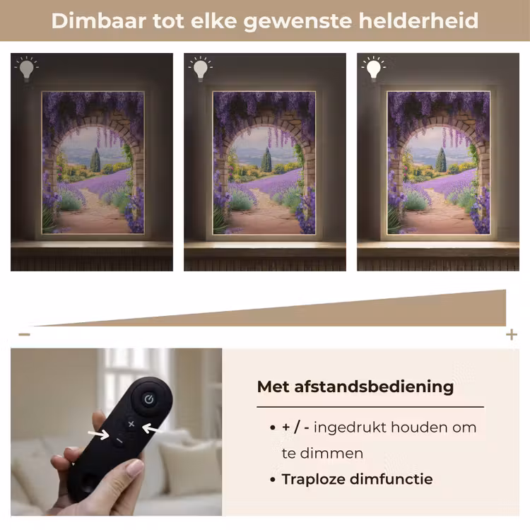 Lightbox - Wandlamp - Doorkijk - Lavendel - Bloemen - Paars - Poort — 8