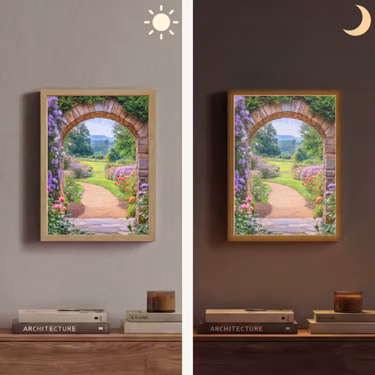Lightbox - Wandlamp - Doorkijk - Poort - Bloemen - Tuin — 5