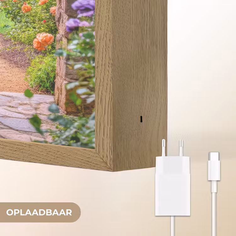 Lightbox - Wandlamp - Doorkijk - Poort - Bloemen - Tuin — 6