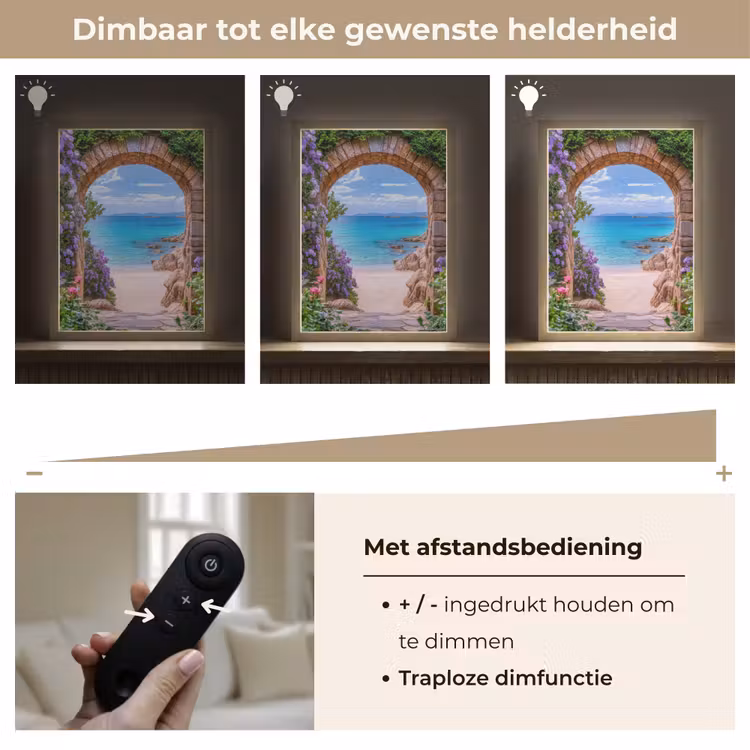 Lightbox - Wandlamp - Doorkijk - Poort - Zee - Strand - Rotsen — 8
