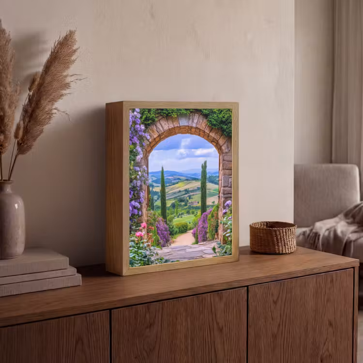 Lightbox - Wandlamp - Doorkijk - Toscane - Landschap - Poort — 4