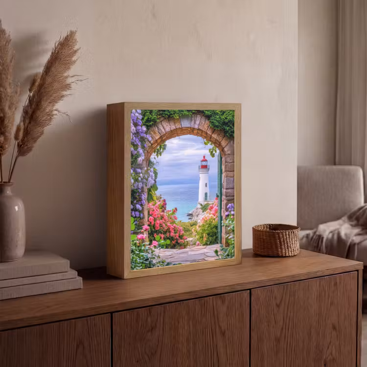 Lightbox - Wandlamp - Doorkijk - Vuurtoren - Bloemen - Uitzicht — 4