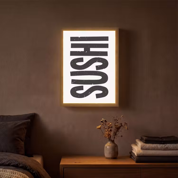 Lightbox - Wandlamp - Japandi - Sushi - Zwart - Vintage — 3