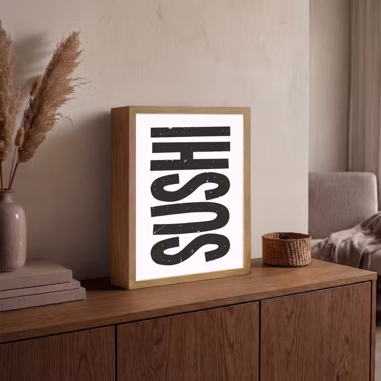Lightbox - Wandlamp - Japandi - Sushi - Zwart - Vintage — 4