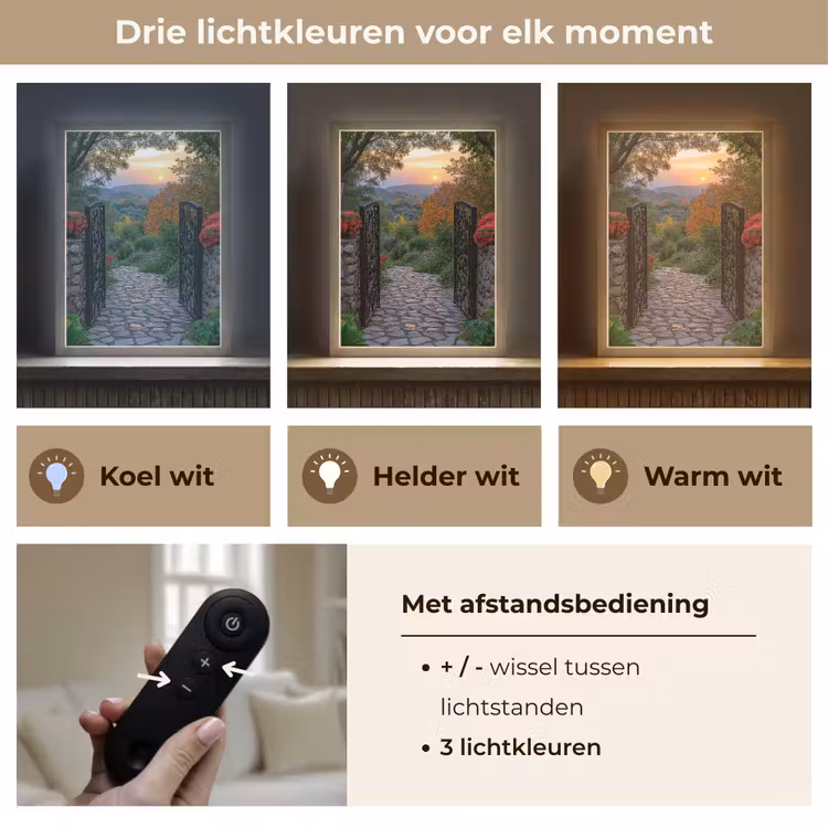 Lightbox - Wandlamp - Landschap - Hek - Pad - Zonsondergang - Natuur — 7