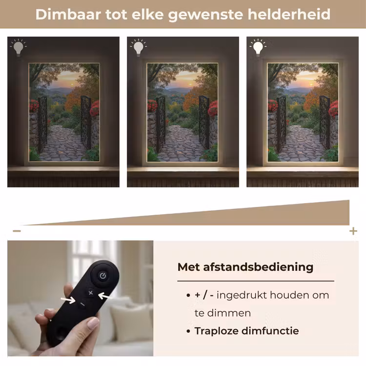Lightbox - Wandlamp - Landschap - Hek - Pad - Zonsondergang - Natuur — 8
