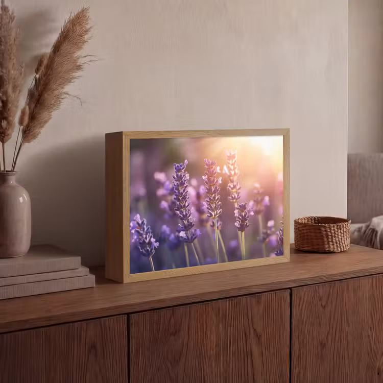 Lightbox - Wandlamp - Lavendelbloemen - Paars - Zonlicht — 4