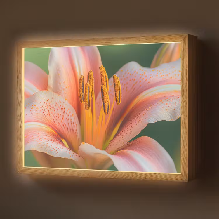 Lightbox - Wandlamp - Lelie - Close up - Lichtroze — 1