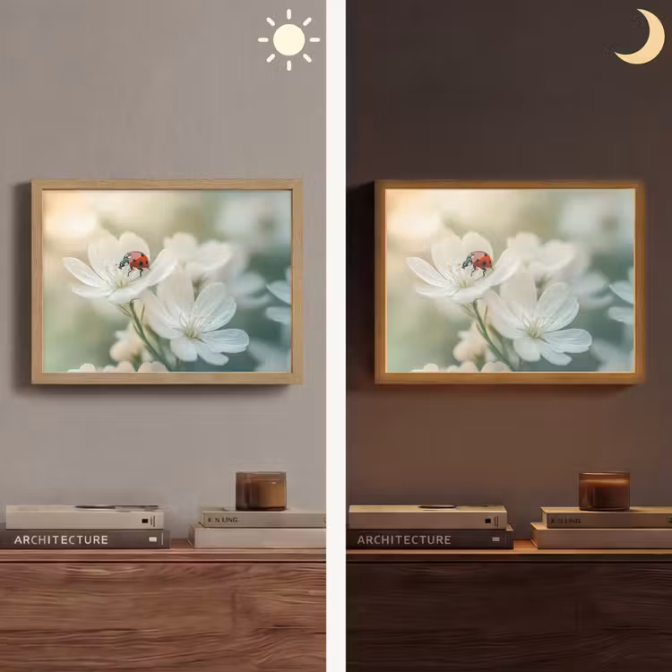 Lightbox - Wandlamp - Lieveheersbeestje - Bloemen - Wit — 6
