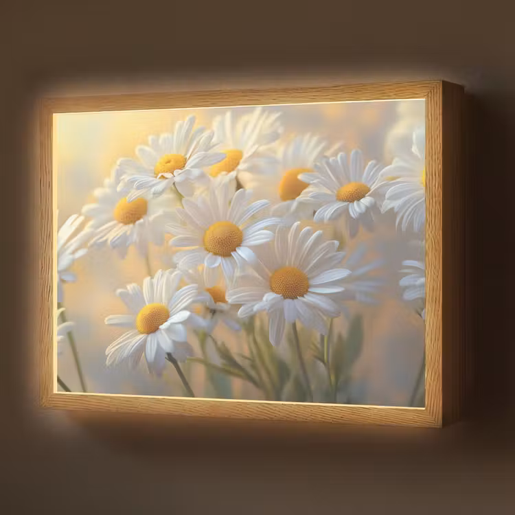 Lightbox - Wandlamp - Madeliefjes - Wit - Zonlicht — 1