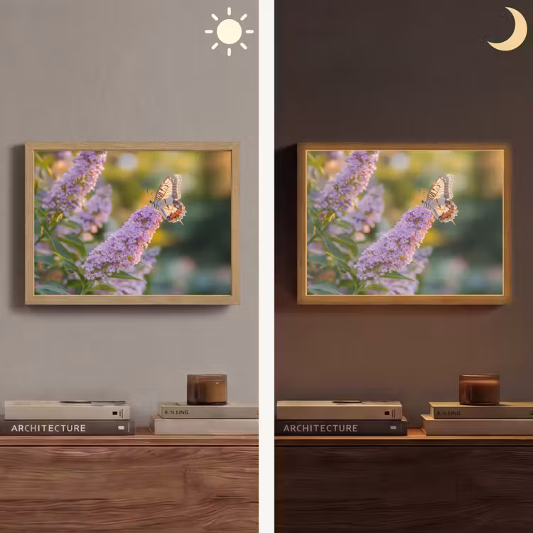 Lightbox - Wandlamp - Sierlijke - Vlinder - Paarse - Bloemen — 6