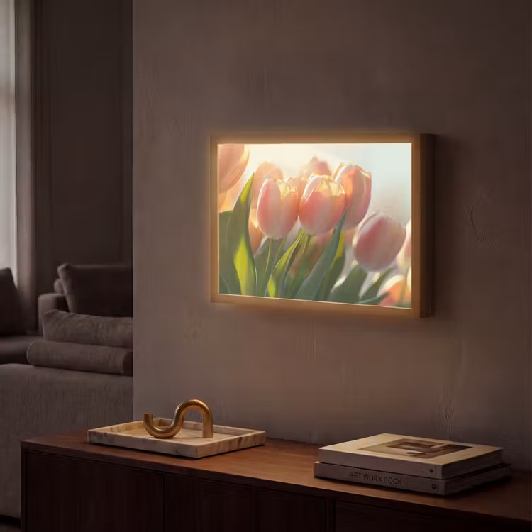 Lightbox - Wandlamp - Tulpen - Roze - Zonnestralen — 2