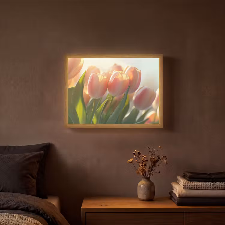 Lightbox - Wandlamp - Tulpen - Roze - Zonnestralen — 3