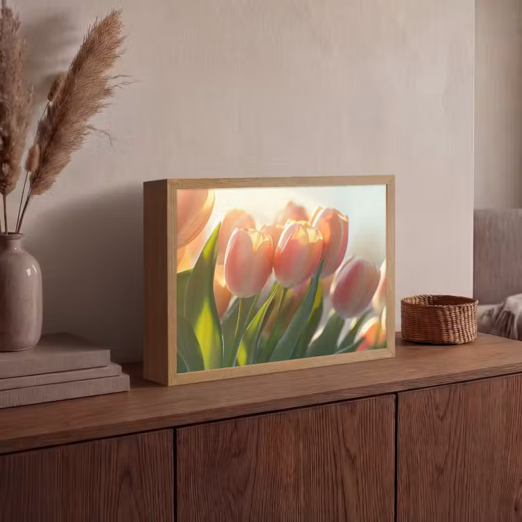 Lightbox - Wandlamp - Tulpen - Roze - Zonnestralen — 4