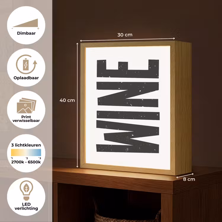 Lightbox - Wandlamp - Vintage - Japandi - Wine - Decoratie — 9