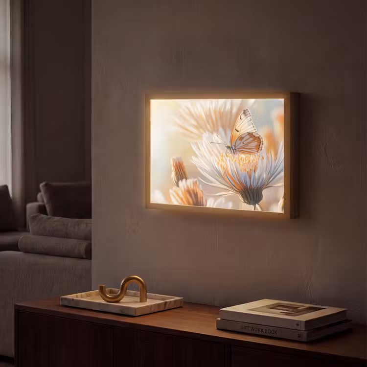 Lightbox - Wandlamp - Vlinder - Bloem - Oranje — 2