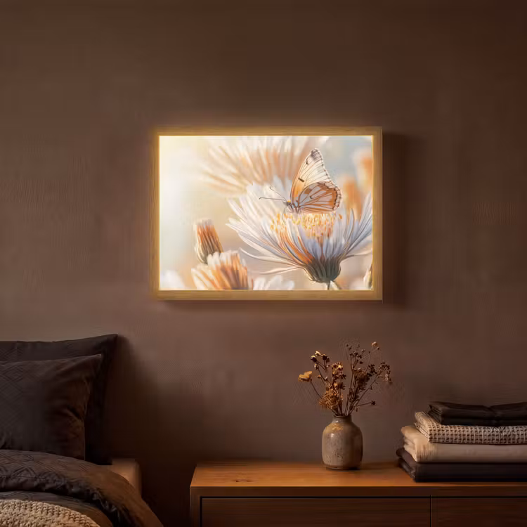 Lightbox - Wandlamp - Vlinder - Bloem - Oranje — 3