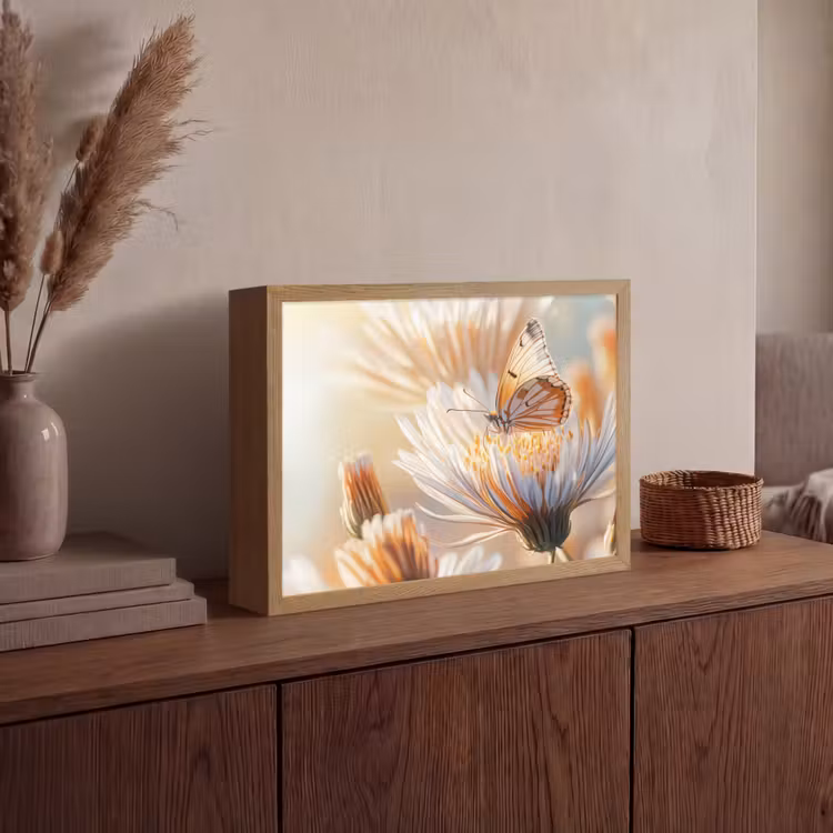 Lightbox - Wandlamp - Vlinder - Bloem - Oranje — 4