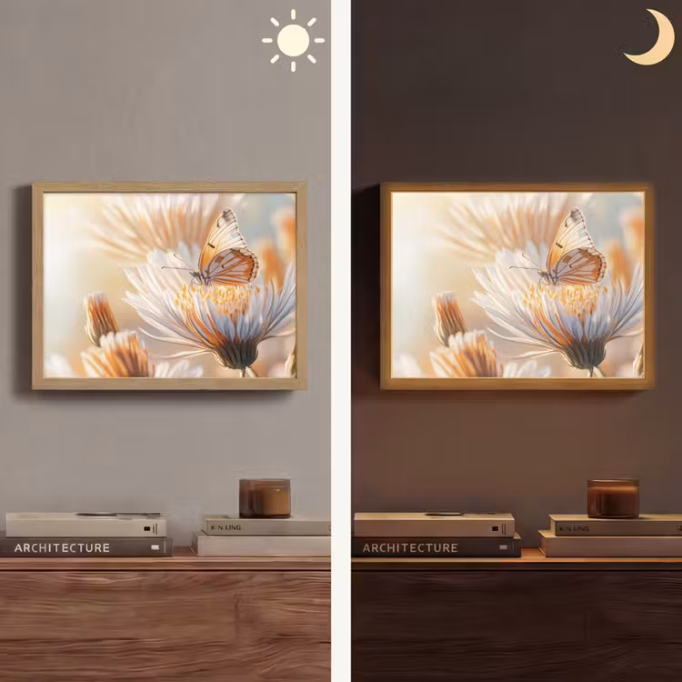 Lightbox - Wandlamp - Vlinder - Bloem - Oranje — 6
