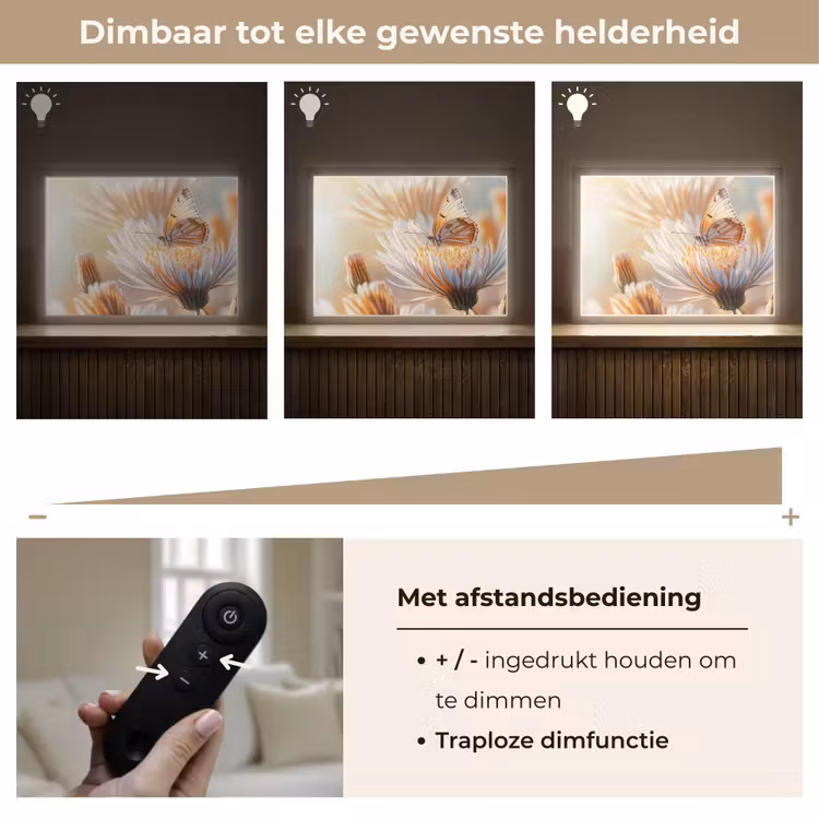 Lightbox - Wandlamp - Vlinder - Bloem - Oranje — 9