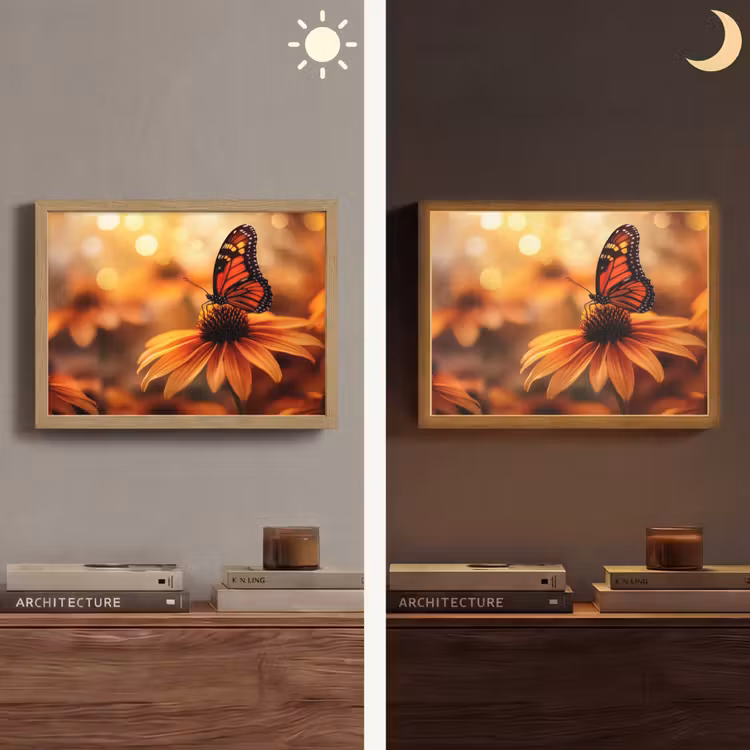 Lightbox - Wandlamp - Vlinder - Bloemen - Oranje — 6