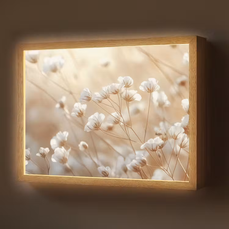 Lightbox - Wandlamp - Wilde - Bloemen - Wit — 1
