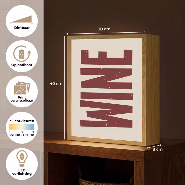 Lightbox - Wandlamp - Wine - Red - Decoratie - Japandi — 9
