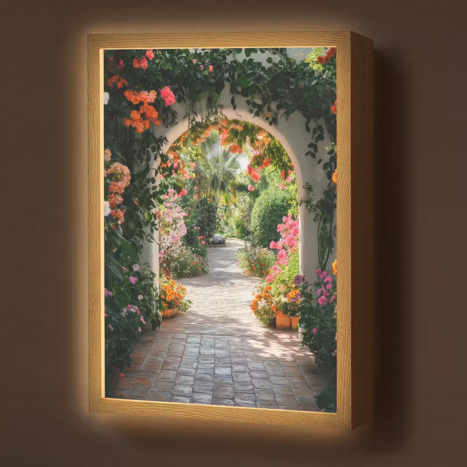 Lightbox - Wandlamp - Doorkijk - Bloemen - Natuur - Bloementuin — 1