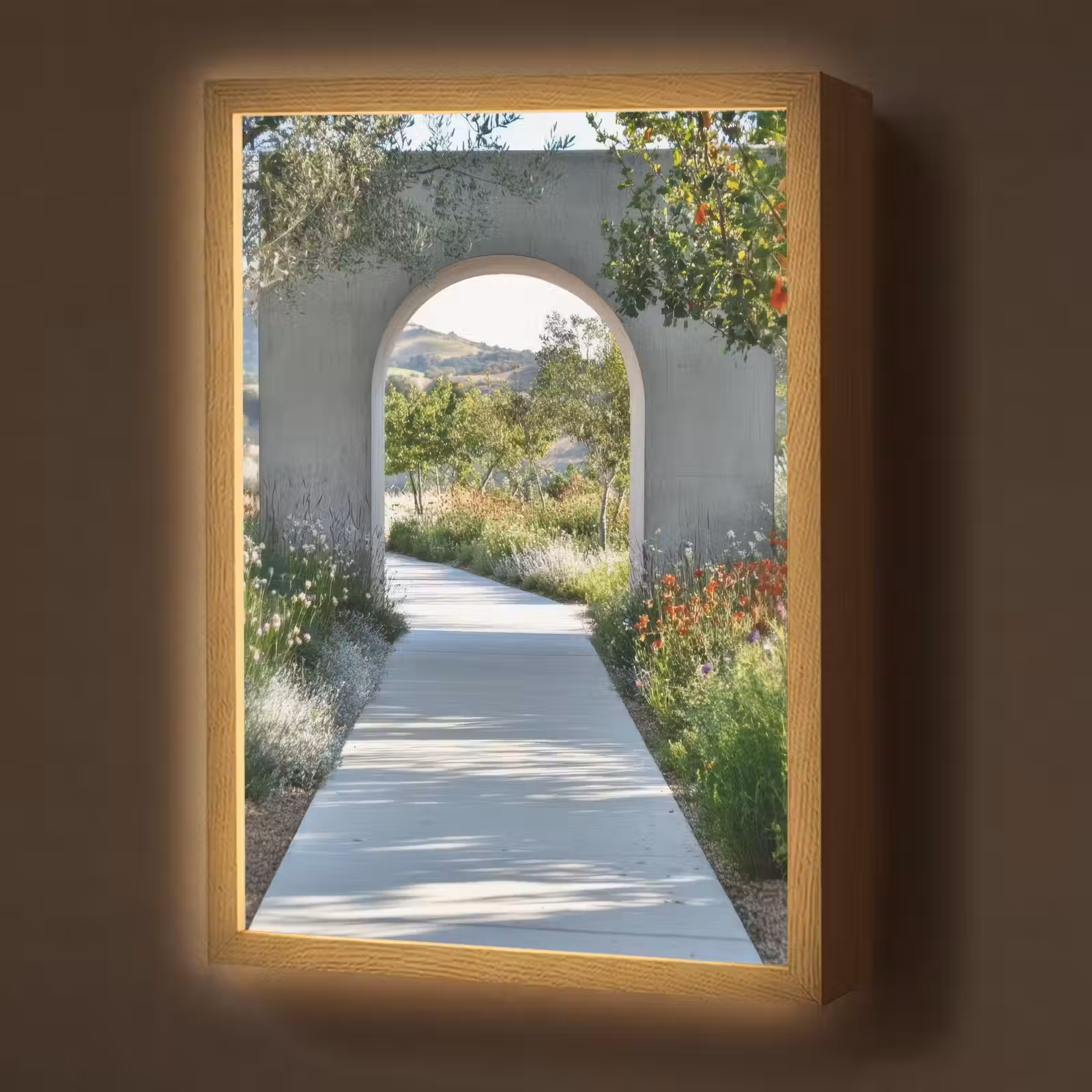 Lightbox - Wandlamp - Doorkijk - Pad - Beton - Landschap — 1