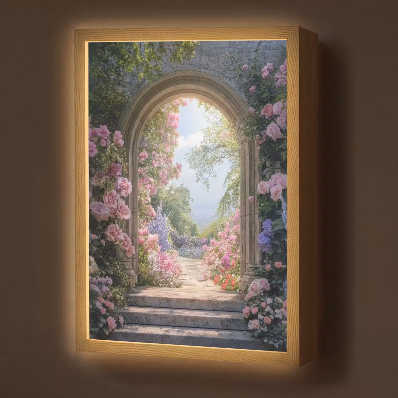 Lightbox - Wandlamp - Doorkijk - Rozen - Vintage - Bloemen — 1