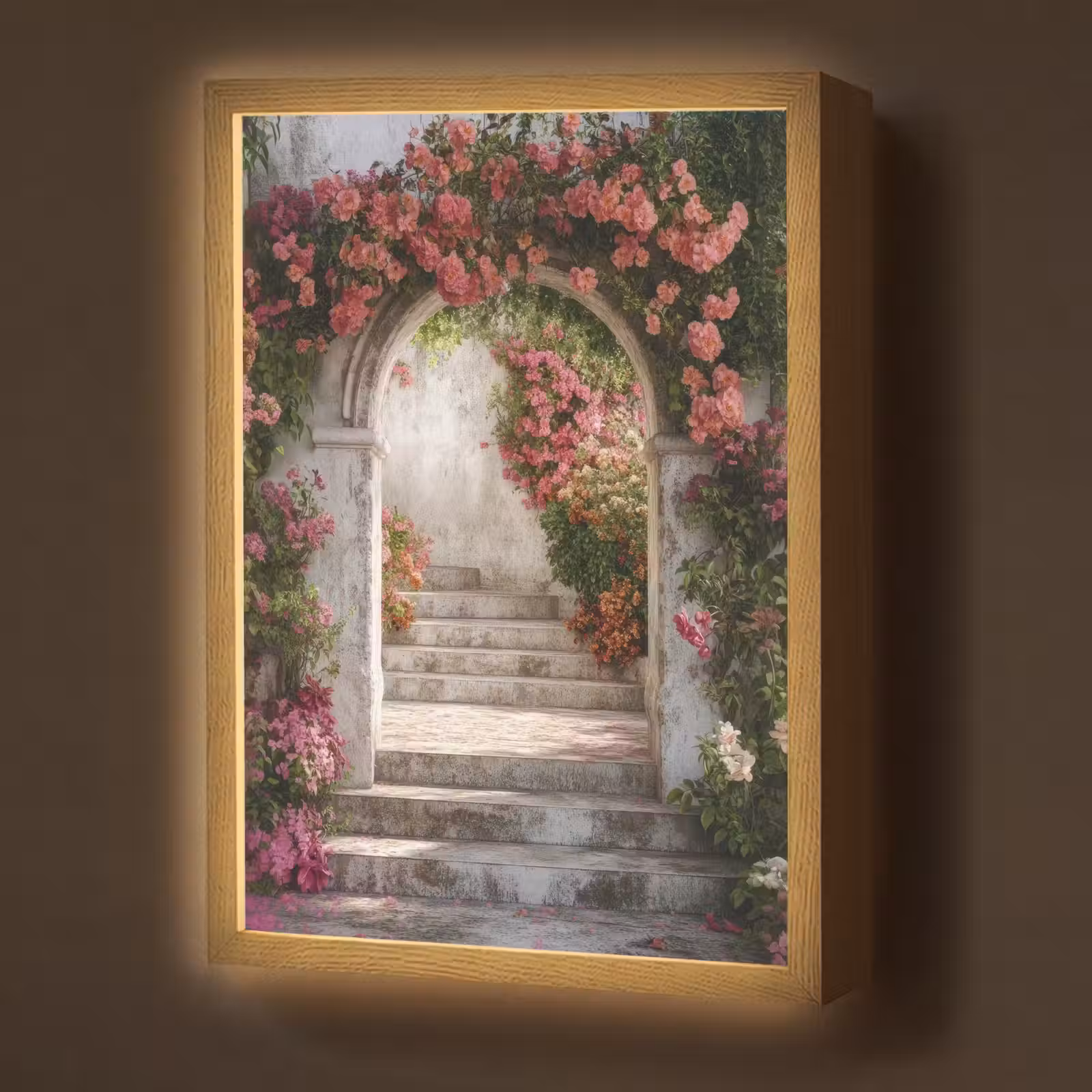 Lightbox - Wandlamp - Doorkijk - Rozen - Vintage - Poort — 1