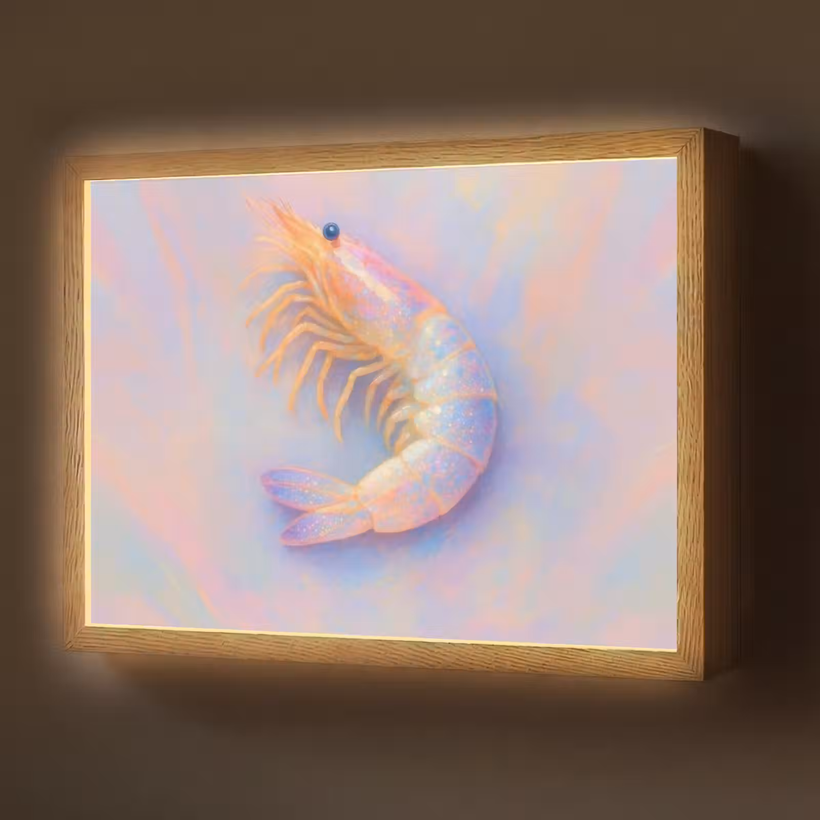 Lightbox - Wandlamp - Garnaal - Subtiele structuur - Blauw - Roze — 1