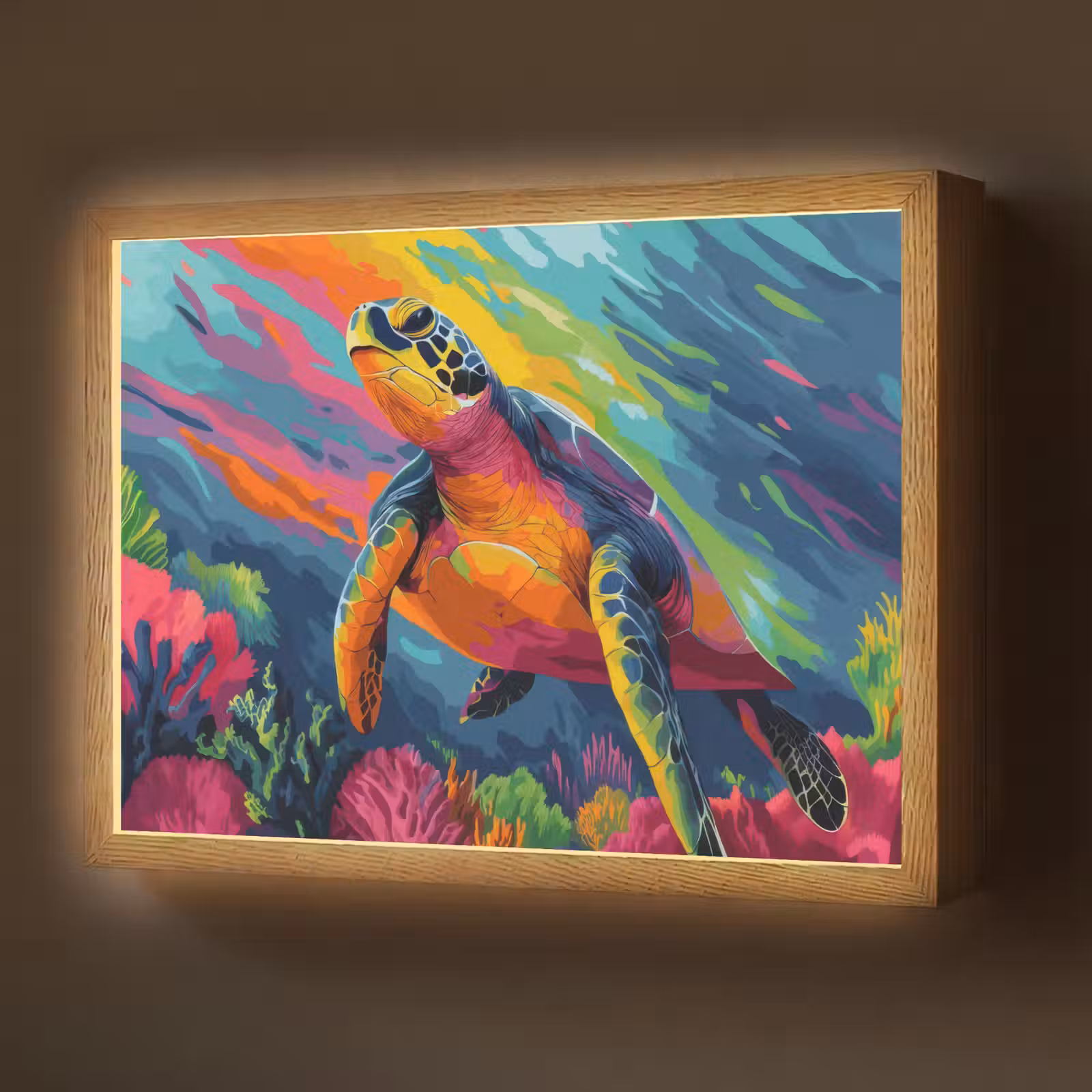 Lightbox - Wandlamp - Koraal - Schildpad - Abstract - Water — 1