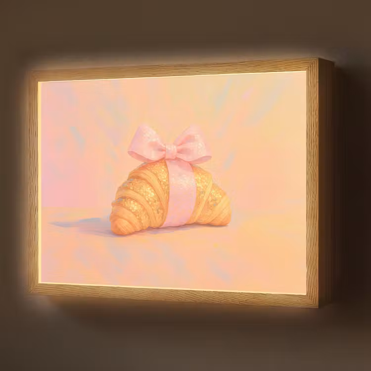 Lightbox - Wandlamp - Croissant - Strik - Roze — 1