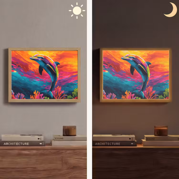 Lightbox - Wandlamp - Dolfijn - Kleurrijk - Oceaan - Koraal — 6