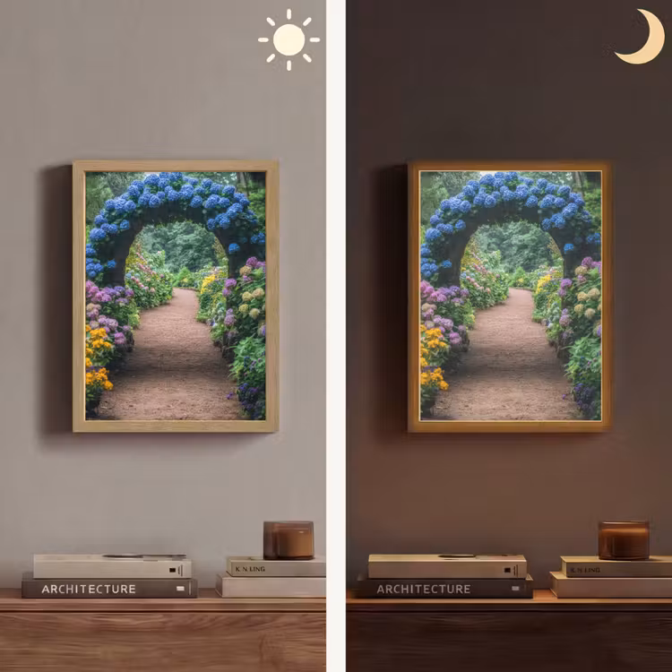 Lightbox - Wandlamp - Doorkijk - Bloemen - Hortensia - Pad — 5