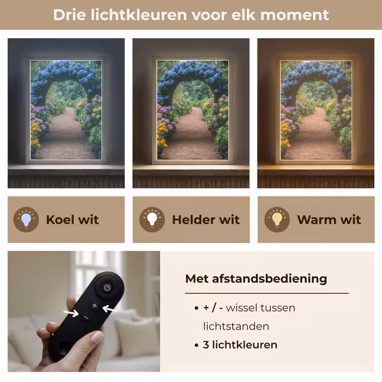 Lightbox - Wandlamp - Doorkijk - Bloemen - Hortensia - Pad — 7