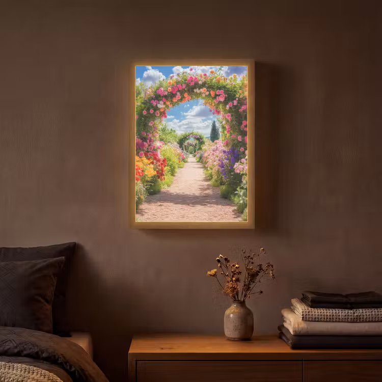 Lightbox - Wandlamp - Doorkijk - Bloemen - Kleurrijk - Natuur — 3