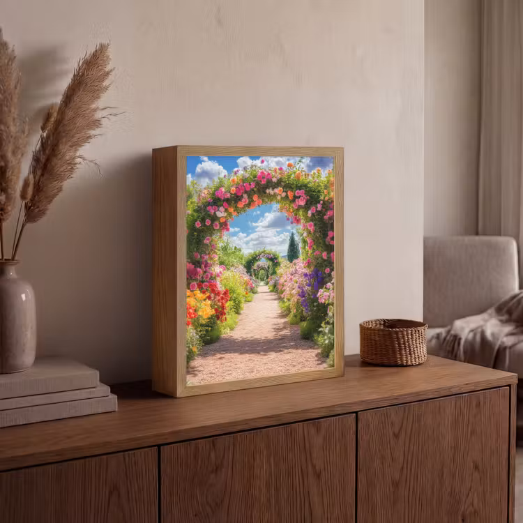 Lightbox - Wandlamp - Doorkijk - Bloemen - Kleurrijk - Natuur — 4