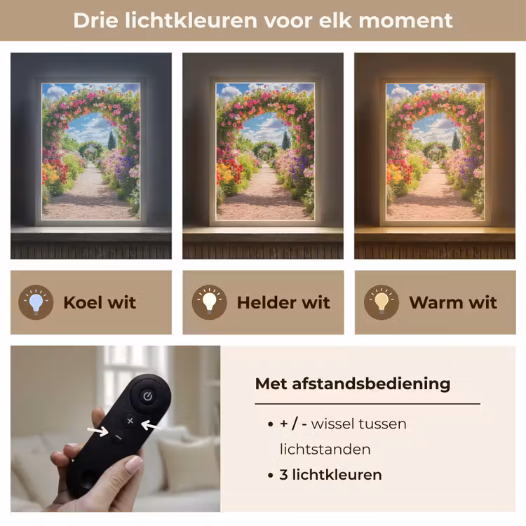 Lightbox - Wandlamp - Doorkijk - Bloemen - Kleurrijk - Natuur — 7