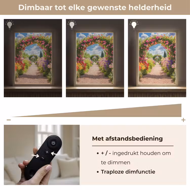 Lightbox - Wandlamp - Doorkijk - Bloemen - Kleurrijk - Natuur — 8